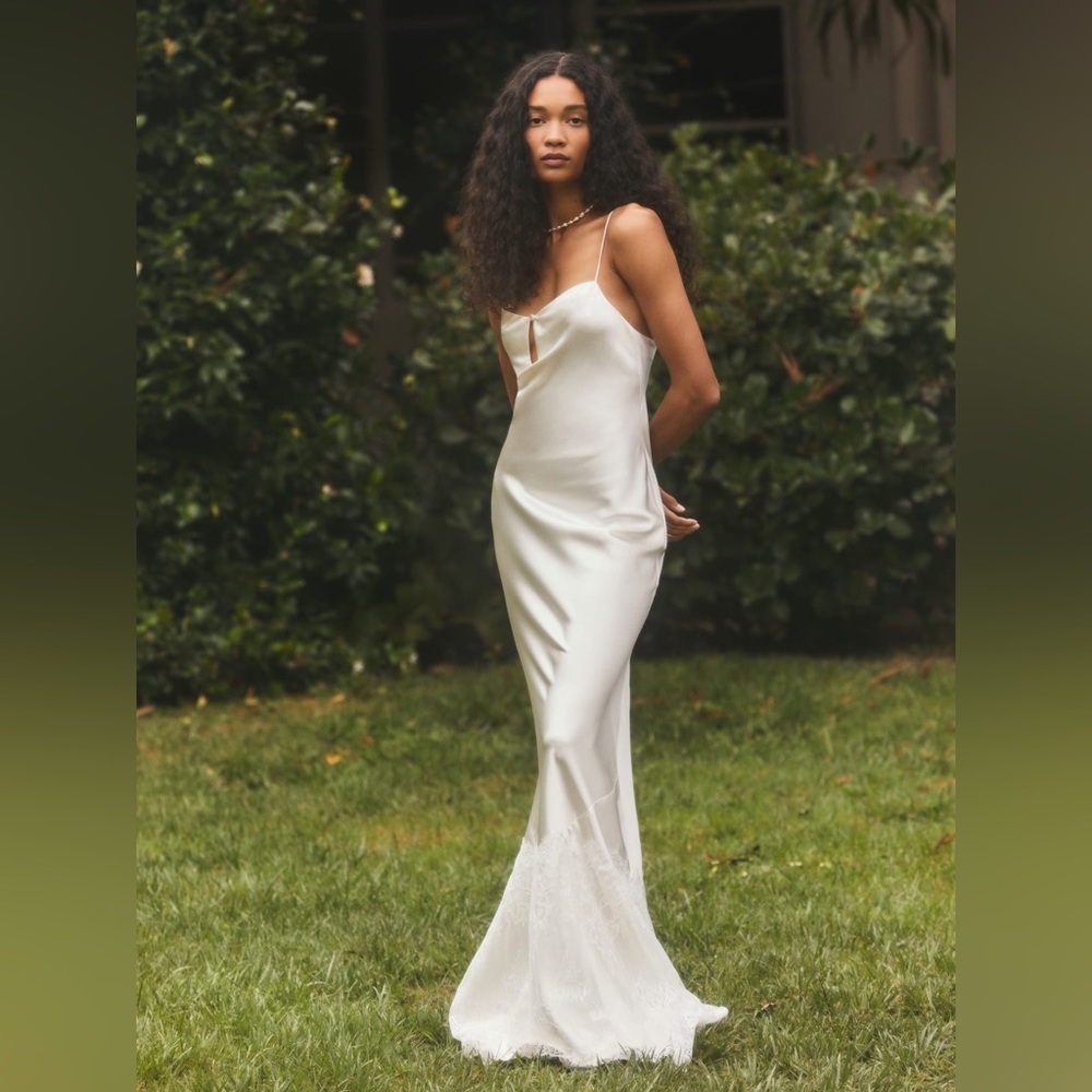 NEW NWT Reformation Tullamore Silk Lace Ivory Slip Dress Bridal Wedding Gown